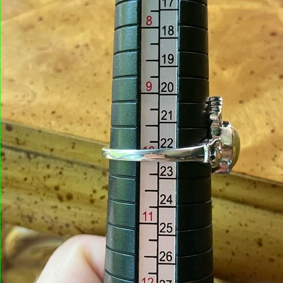 Natural Connemara Marble Sterling Silver Claddagh Ring Size 10 - Picture 8 of 9